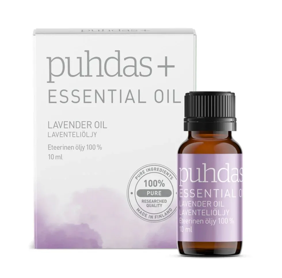 PUHDAS+ 100 % Essential oil lavender eteerinen laventeliöljy 10 ml