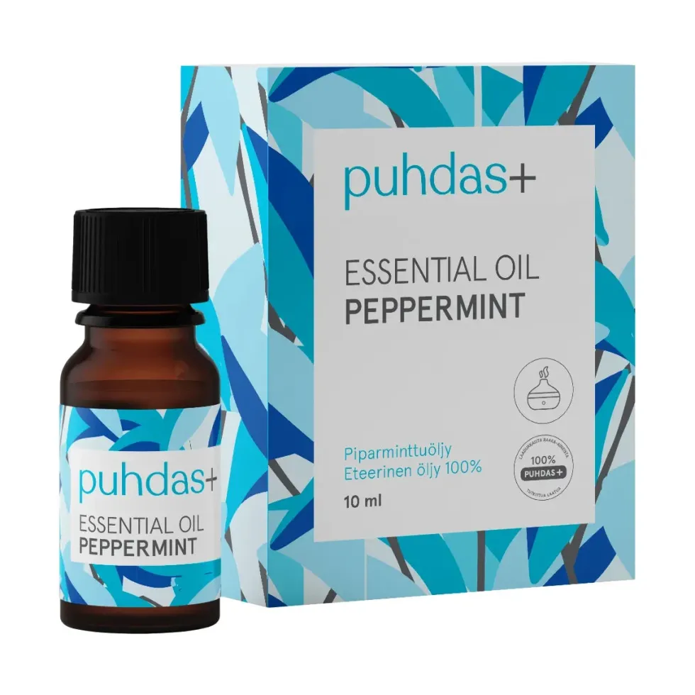 PUHDAS+ 100 % Essential Oil Peppermint eteerinen piparminttuöljy 10 ml