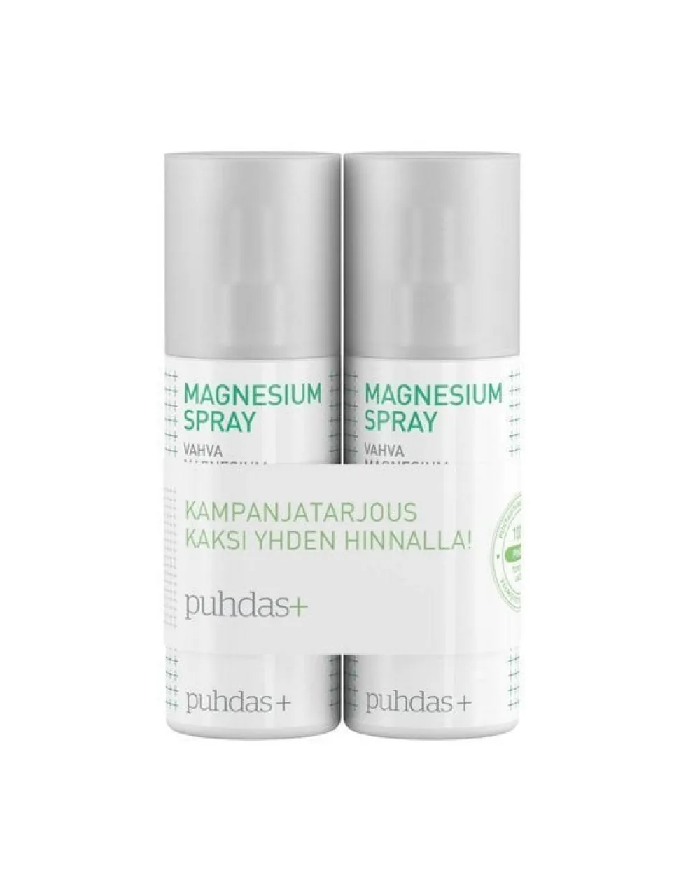 PUHDAS+ Magnesium Spray Vahva Tuplapakkaus 2x150 ml