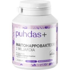 PUHDAS+ Maitohappobakteeri 2 miljardia kapseli 60 kpl