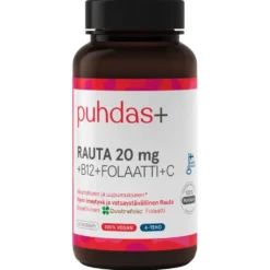 PUHDAS+ Rauta 20 mg + Folaatti + B12 + C kapseli 60 kpl