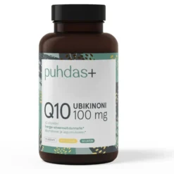 PUHDAS+ Ubikinoni Q10 100 mg + C-vitamiini vegan 120 kaps