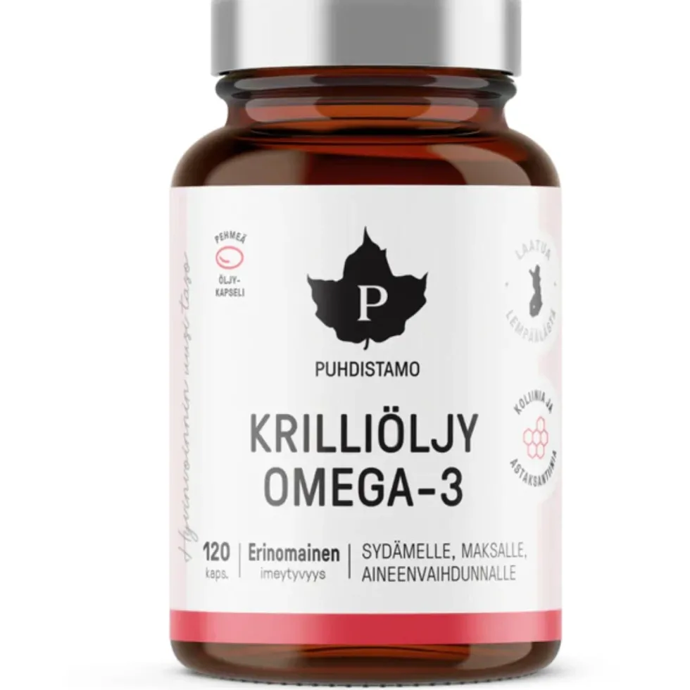 PUHDISTAMO Krilliöljy Omega-3 kapseli 120 kpl