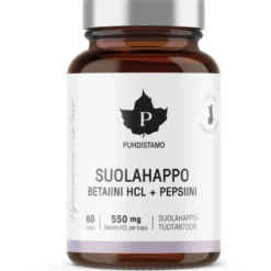 PUHDISTAMO Suolahappo Betaiini HCL + Pepsiini kapseli 60 kpl