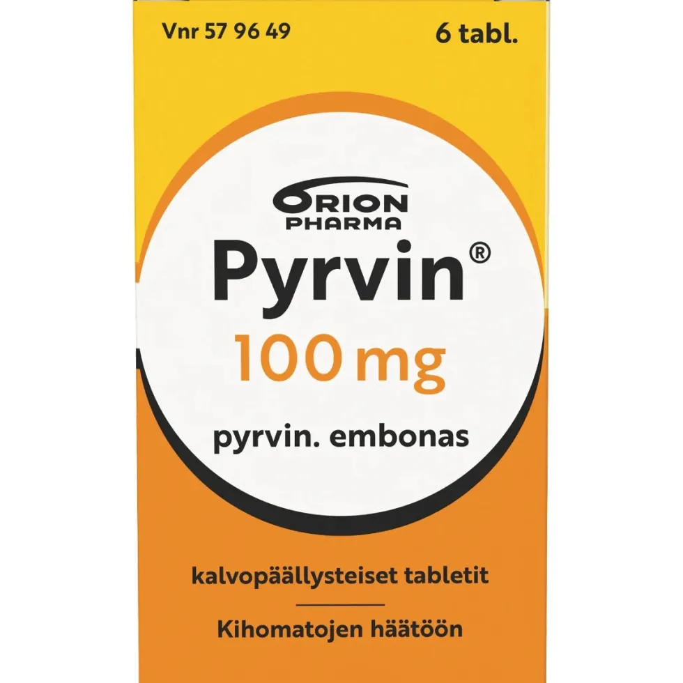 PYRVIN 100 mg tabletti, kalvopäällysteinen