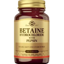 SOLGAR Betaiinihydrokloridi + pepsiini 100 tabl