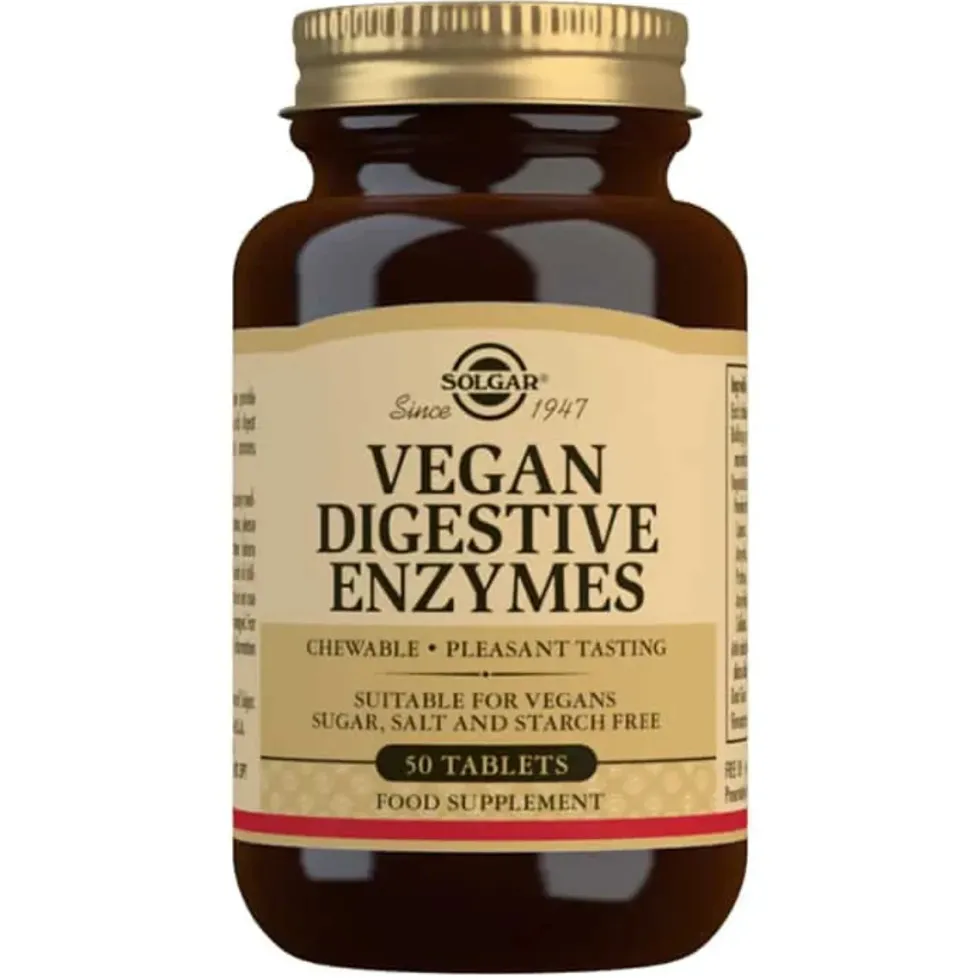 SOLGAR Vegan Digestive Enzymes ruuansulatusentsyymit 50 tabl