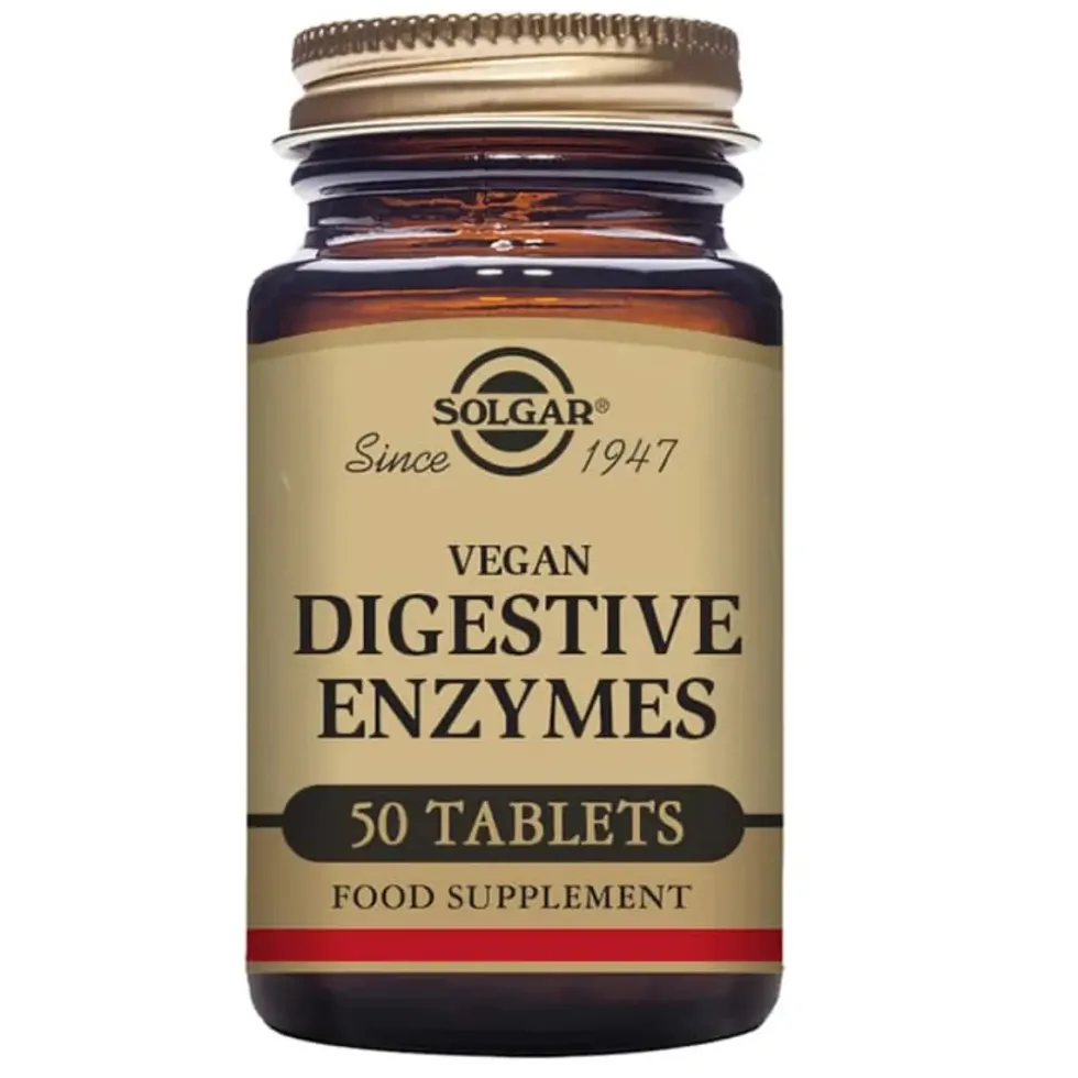 SOLGAR Vegan Digestive Enzymes ruuansulatusentsyymit 50 tabl