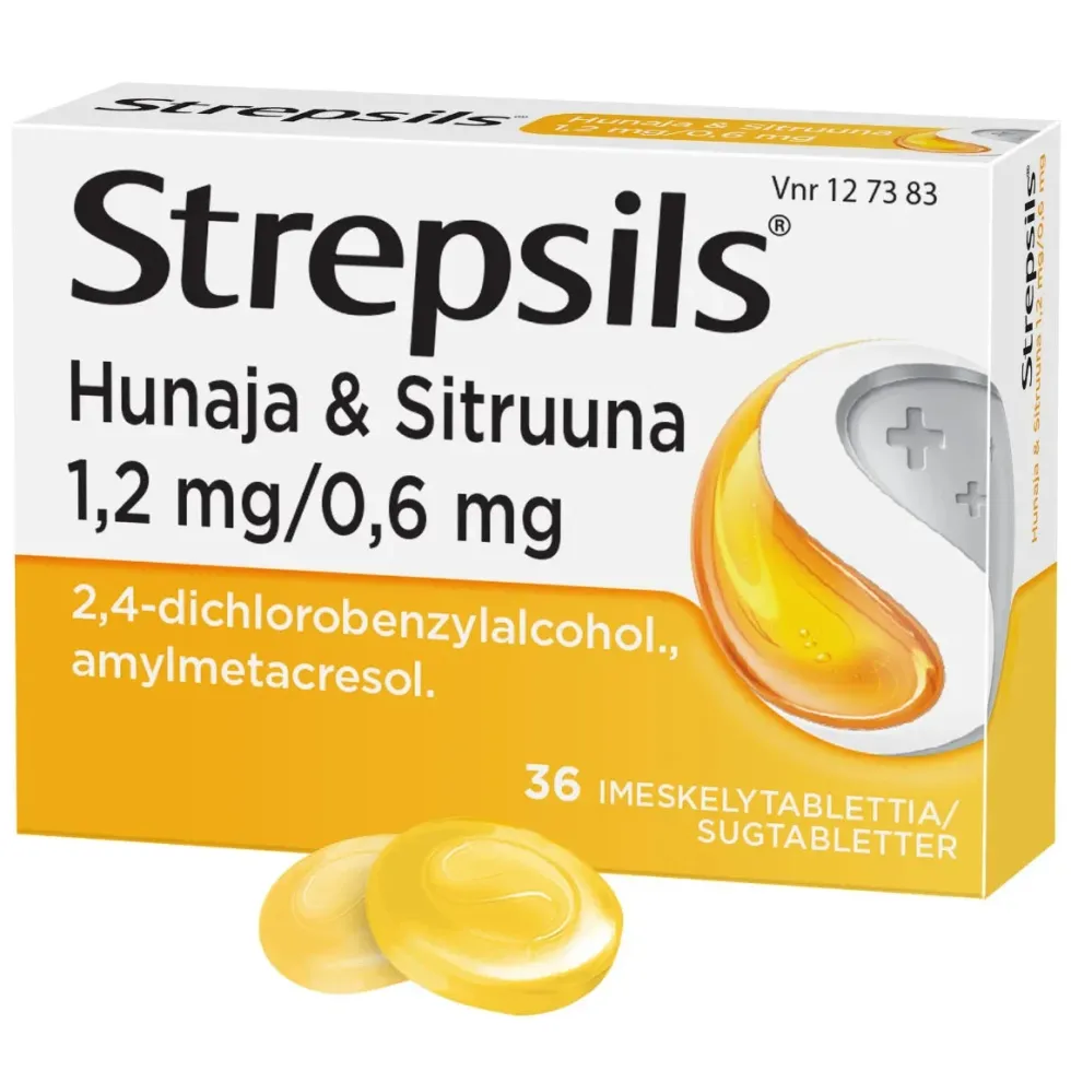 STREPSILS Hunaja & Sitruuna 0,6 mg/1,2 mg imeskelytabletti