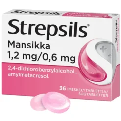 STREPSILS Mansikka 0,6 mg/1,2 mg imeskelytabletti