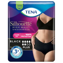 TENA Silhouette Plus High Waist Black Plus L 8 kpl