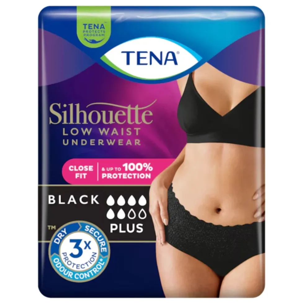 TENA Silhouette Plus Low Waist Black Plus L 10 kpl