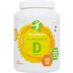 TERVEYSKAISTAN Aurinko D 50 mikrog Extra Virgin Oil oliiviöljykapseli 200 kpl