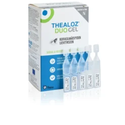 THEALOZ Duo Gel silmätippa kerta-annospakkaus, säilytysaineeton 30 kpl
