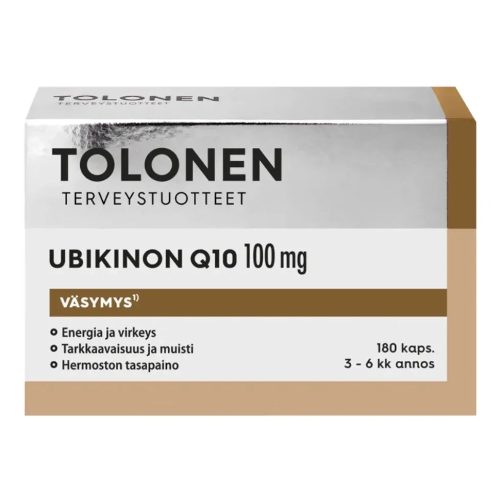 TOLONEN Ubikinon Q10 100 mg kapseli 180 kpl