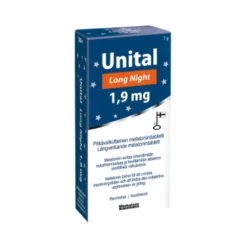 UNITAL Long Night 1,9 mg pitkävaikutteinen melatoniinitabletti