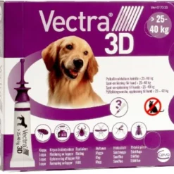 VECTRA 3D 22,7 mg/256 mg/1865 mg paikallisvaleluliuos koirille 25-40 kg
