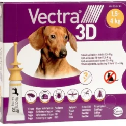 VECTRA 3D 3,9 mg/44 mg/317 mg paikallisvaleluliuos koirille 1,5-4 kg