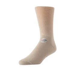 VENDI Sileäpohjainen kiristämätön hopeakuitusukka diabeetikoille beige, koko 43-45