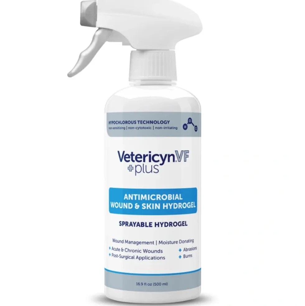 VETERICYN+ VF Hydrogel wound & skin geelisuihke haavoille eläimille 500 ml