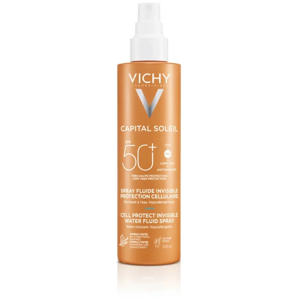 VICHY Capital Soleil Cell Protect SPF50+ aurinkosuojasuihke 200 ml