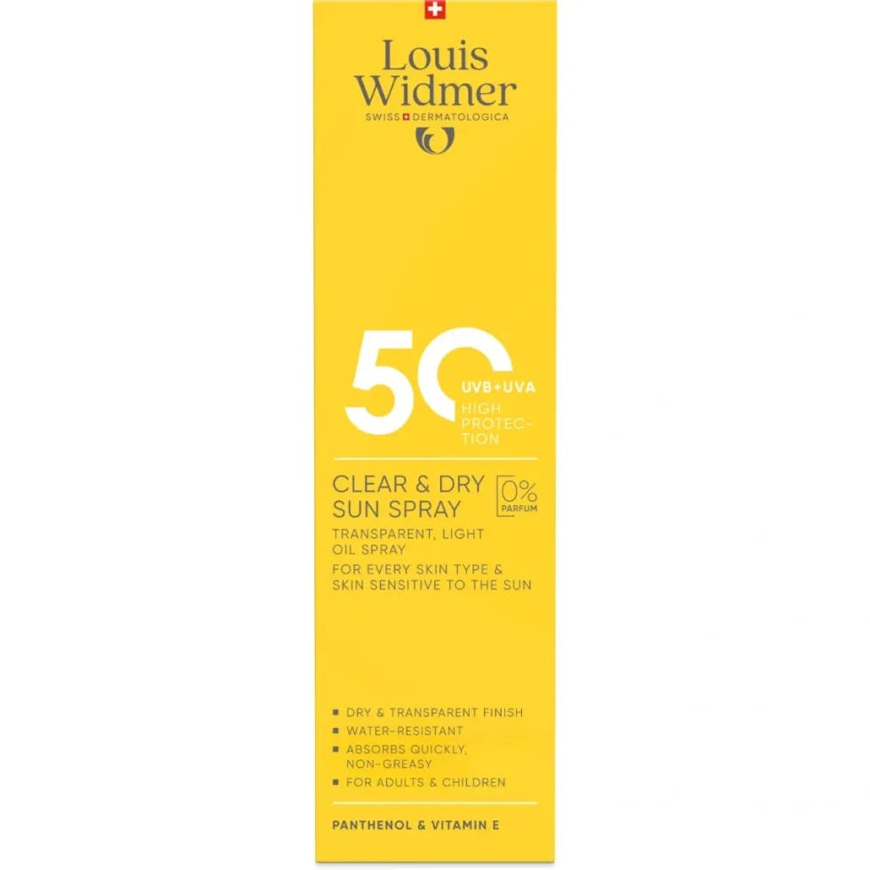 Widmer Clear & Dry Sun spray SPF50 hajusteeton 200 ml